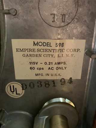 Rare EMPIRE Turntable Model 598 USA 2