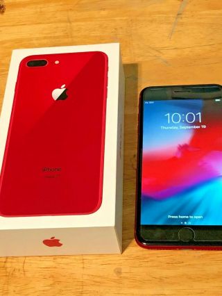 Iphone 8 Plus Red Rarely W/ Box,  Wallet Case And Screen Protector