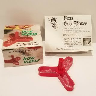 Vintage Pixie Bow Maker Kit Includes Instructions,  Box,  And 21 Bow Making Pins