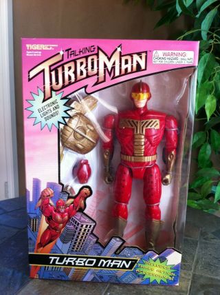 Talking Turbo Man Deluxe 13.  5 " 1996 Tiger Electronics In