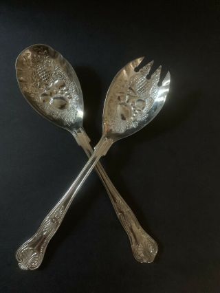 Silver Plated Salad/serving Spoon & Fork