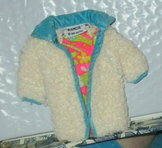 Vintage 1969 - 1970 Francie Doll Tagged The Combination Caracul Coat 1234