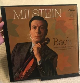 Nathan Milstein 3 Lp Bach Sonatas & Partitas Capitol Pcr 8370 Rare Green & Gold