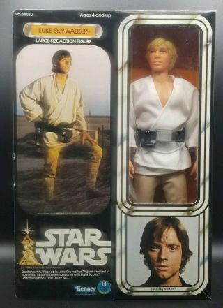 Vintage Star Wars Luke Skywalker Kenner 12 Inch Figure Mib Box Never Played