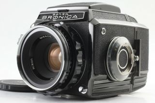 【rare Unused】 Zenza Bronica S2 Black Late Model W/ Nikkor P 75mm F2.  8 Japan 074