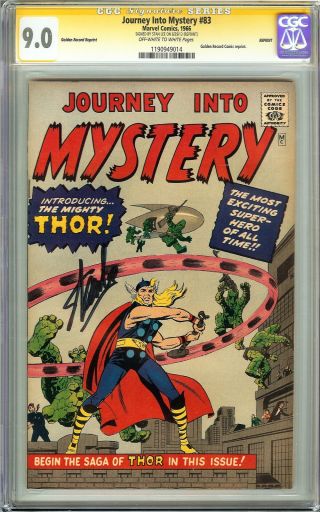 Journey Into Mystery 83 Cgc 9.  0 Ss Stan Lee Origin 1st Thor Reprint Rare Love &