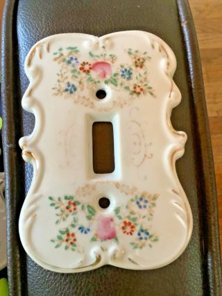 Vintage Ceramic/porcelain Shabby Chic/floral Light Switch Cover/plate Japan