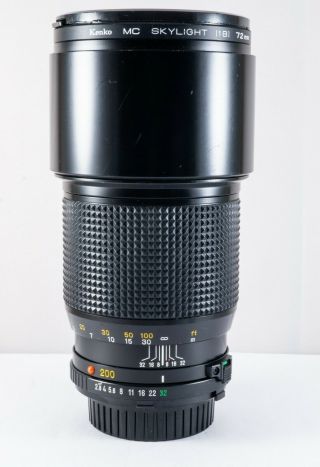 EXC,  Minolta MD 200mm f/2.  8 rare lens for Minolta SR MC mount also Sony E FE 2