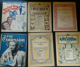 6 Antique Large Format Sheet Music 1922 - 1941 Classical & Broadway