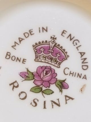 Rosina Tea Cup Saucer Roses Heavy Gold Fine Bone China England 3