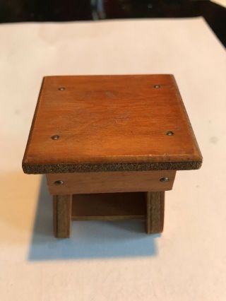 Vintage Miniature Dollhouse Accessories Wood Side Table