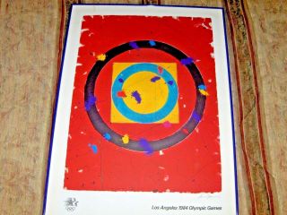 Los Angeles 1984 Olympics Sam Francis Signed Limited Edition Of 750 Poster Rare