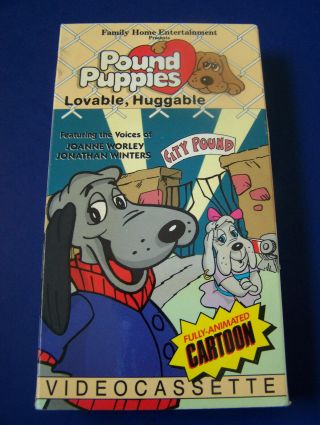 Rare 1986 Pound Puppies Lovable,  Huggable Vhs Video 50 Mins J.  Worley J.  Winters
