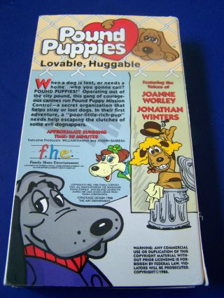 Rare 1986 POUND PUPPIES Lovable,  Huggable VHS VIDEO 50 Mins J.  Worley J.  Winters 3