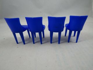 4 Vintage Plasco Toy Plastic Dollhouse Furniture Kitchen Dining Room Chair 2.  25” 3