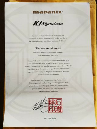 THE LEGEND : - Marantz SA - 7001 KI SACD/CD Player (Rare) with certificate 2