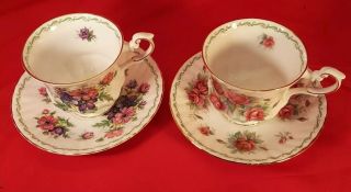 Royal Dover Bone China Cup And Saucer Pink Roses Gold Trim Engalnd
