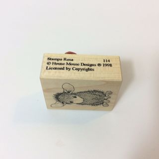 WOOD RUBBER STAMP HOUSE MOUSE RETIRED RARE 114 2