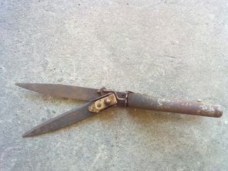 Vintage Hand Held Garden Clippers In Very Rustic But
