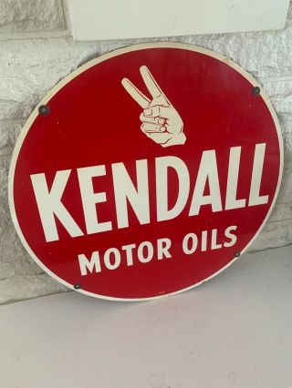 Rare Vintage Double Sided Metal Kendall Motor Oil Sign G - 89 Gas Station Sign 24 "