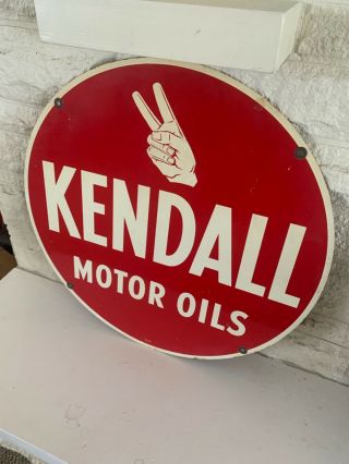 Rare Vintage Double Sided Metal Kendall Motor Oil Sign G - 89 Gas Station Sign 24 