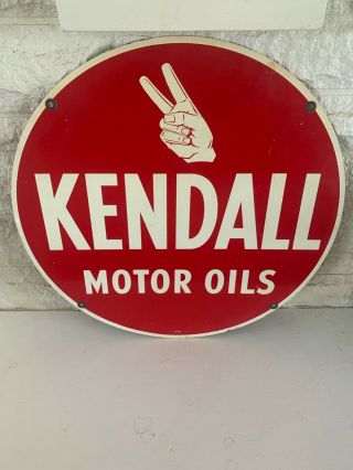 Rare Vintage Double Sided Metal Kendall Motor Oil Sign G - 89 Gas Station Sign 24 
