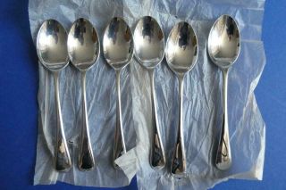 Good Set 6 Vintage Old English Stainless Chrome Plated Tea Spoons 5 " /13cms