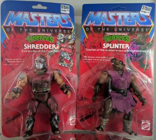 Custom Vintage Motu Tmnt Shredder & Splinter Figures Moc Masters Of The Universe