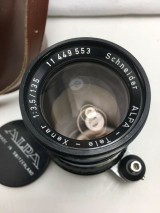 Schneider ALPA Tele Xenar 135mm F3.  5 No.  11449553 “RARE ” Early Edition 2