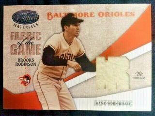 2004 Leaf Certified Materials Brooks Robinson Game Worn Jersey /28 Rare