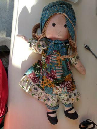 Vintage Knickerbocker Holly Hobbie 9” Cloth Doll Blonde Stuffed Plush
