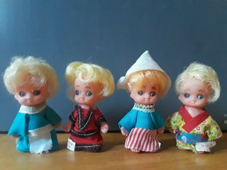 4 Vintage Liddle Kiddle Clone 3 Inch Dolls Hong Kong