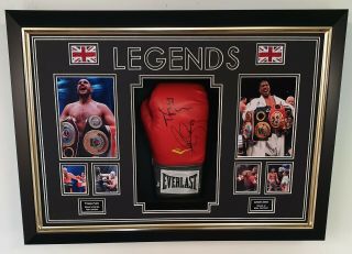 Rare Tyson Fury And Anthony Joshua Signed Boxing Glove Autographed Display
