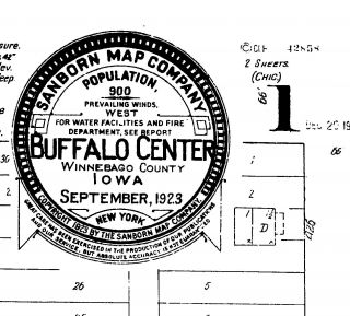 Buffalo Center,  Iowa Sanborn Map© Sheets Package Just For