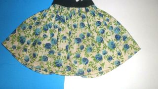 1963 Cotton Flower Print Skirt Vintage Clothes 14 " Kellogg 