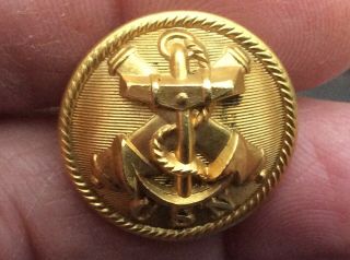 Rare Confederate States Navy Officers Brass Button " 7/8 Ths Across 22mm