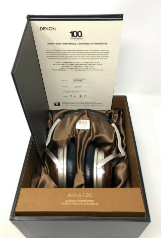 Denon Ah - A100 100th Anniversary Limited Edition Headphones - Rare And