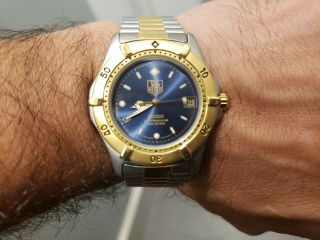 Tag Heuer Extremely Rare Blue Face With Gold And Steel Vintage.