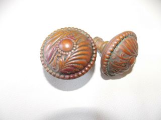 Vintage Antique Door Knobs,  Matched Ornate Pair Out Of 100 Year Old Chicago Vic