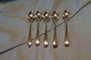 5 Vintage Old English Silver Plated Tea Spoons - Francis Howard Sheffield