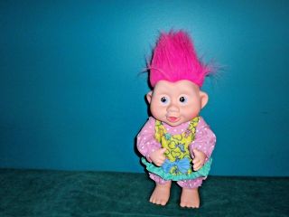 Vintage 1991 Applause Magic Troll Doll 12 " Pink Hair