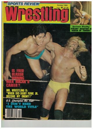 Early Hulk Hogan Sports Review Mr Wrestling 2 Nwa Wwf 1980 Flair Ladies Rare Awa