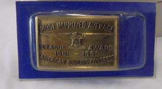 American Bowling Congress Most Improved Average Award Belt 1961 - 1962 Nos