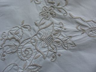 Vintage Tablecloth Madeira Hand Embroidery 30 " X 33 "