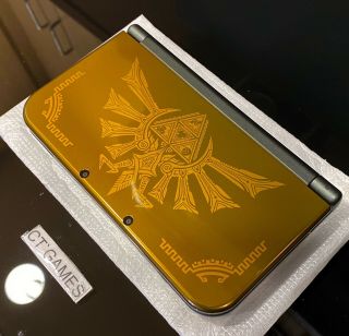Nintendo 3DS XL Hyrule Gold Edition with DUAL IPS SCREENS STUNNING CIB RARE 3