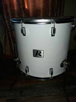Rare Vintage Rogers Big R 20 " Floor Tom Drum In White - Beast