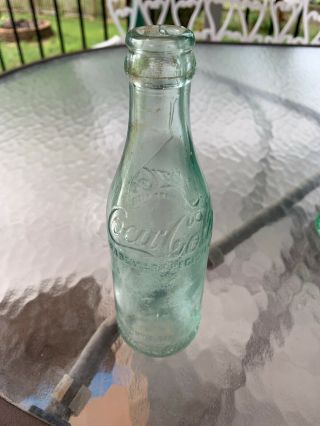 Antique Straight Sided Coca - Cola Aqua Glass Bottle Kansas City Missouri