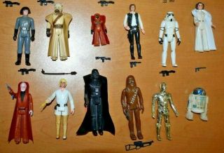 Vintage Star Wars First 12 Figures 1977 Luke Leia Vader Ex/nm X - Mas