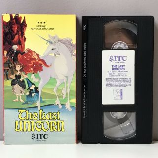 The Last Unicorn 1982 Vhs Video Tape 1988 Jeff Bridges Alan Arkin Vtg Rare Itc