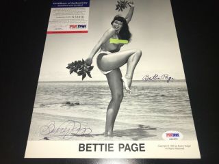 Bettie Page & Bunny Yeager Signed 8x10 Photo Psa Sexy Rare Pinup Auto
